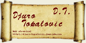Đuro Topalović vizit kartica